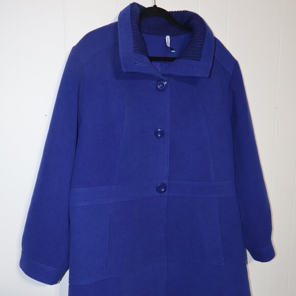 Penningtons Jackets & Blazers - Penningtons Royal Blue Button Coat – Women’s Plus Size 3X